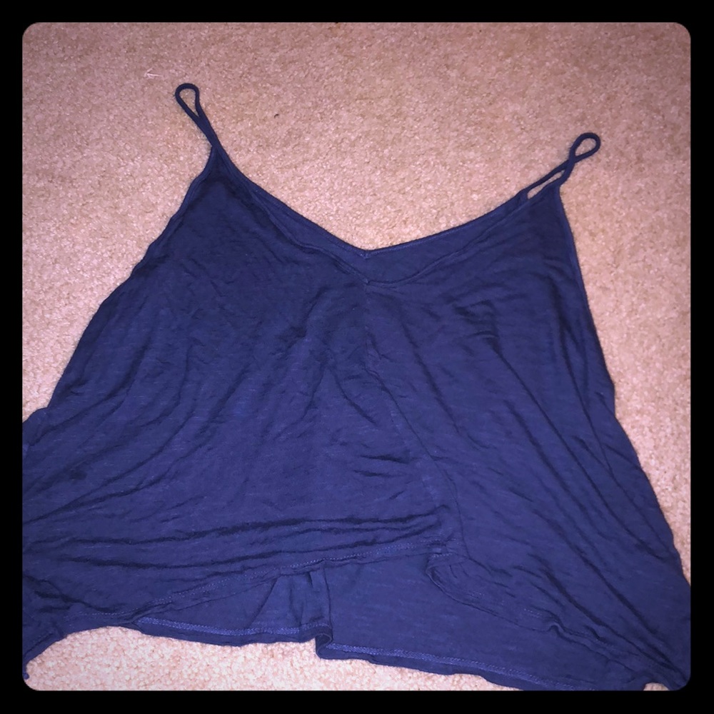 Blue flowy tank top
